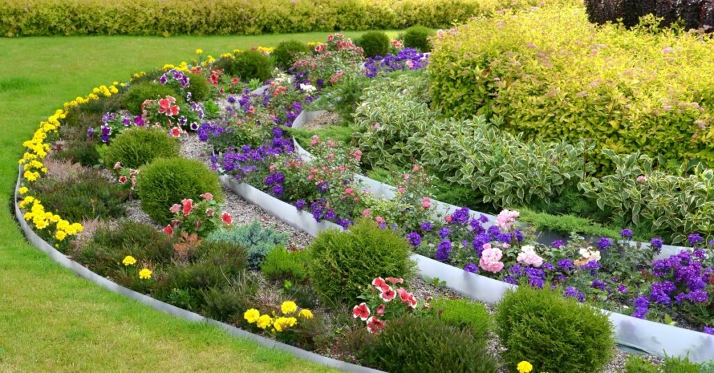 Beautiful residential garden with edging